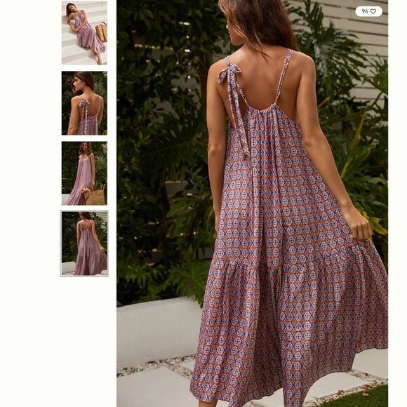 Anthropologie JETS Azura Geo Silk Blend High-Neck Dress - Picture 3 of 4